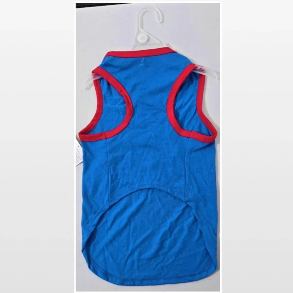 New Play Time Dog Tank Top Medium Blue Pride Rainbow Pet Animal Apparel NWT